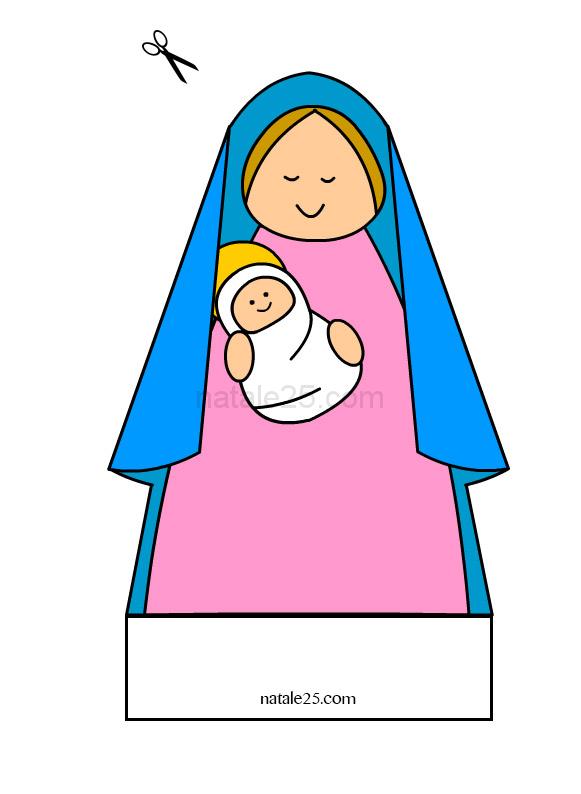 Presepe Di Carta Madonna Con Gesu Bambino Natale 25