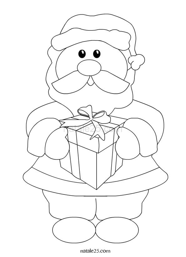 Disegni Natale – Babbo Natale con regalo | Natale 25
