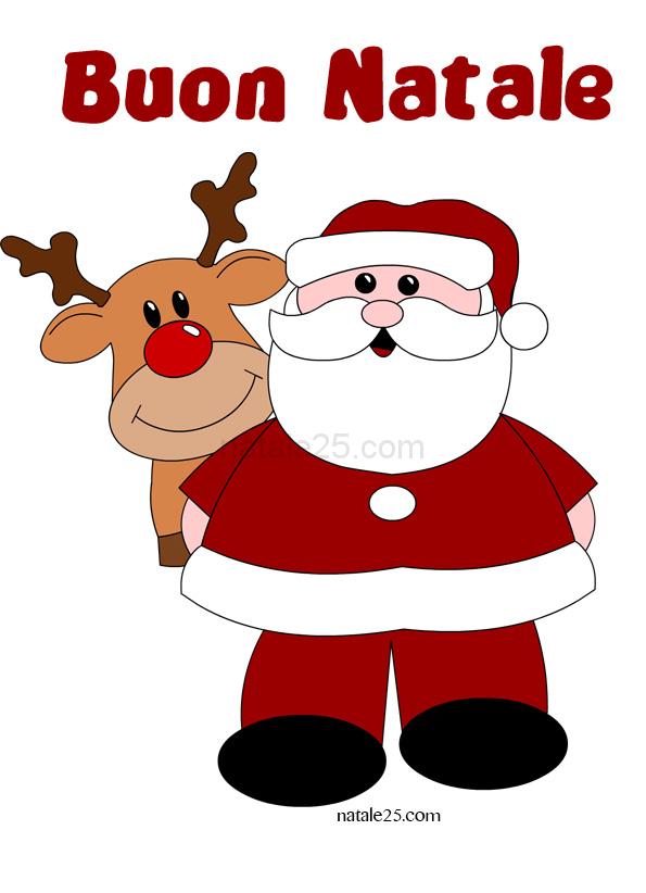 Dolce Babbo Natale Con Renna Disegno Di Natale Da Colorare Babbo