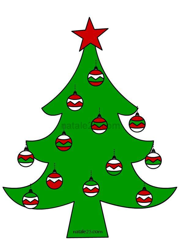 Disegni Alberi Di Natale Colorati.Albero Di Natale Con Palline Colorate Natale 25