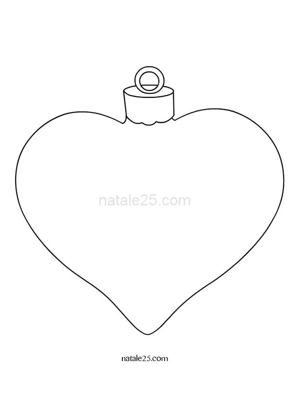 Disegni Palline Di Natale Da Stampare.Pallina Di Natale A Forma Di Cuore Natale 25