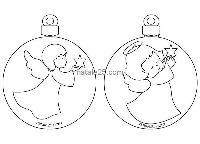 Disegni Palline Di Natale Da Stampare.Palline Natale Con Angeli Da Colorare Natale 25