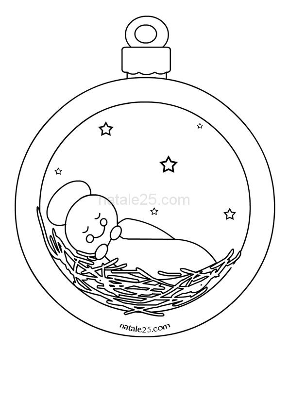 Pallina Di Natale Con Bambinello Natale 25