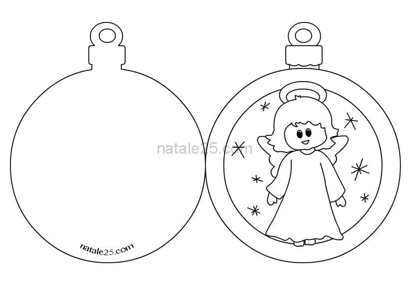 Palline Di Natale Disegni.Pallina Di Natale Con Angelo Da Colorare Natale 25