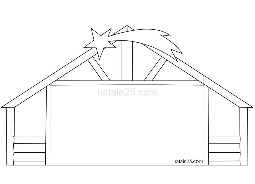 Disegni Di Natale Da Ritagliare E Incollare.Presepe Di Carta Da Scaricare E Costruire Capanna Natale 25