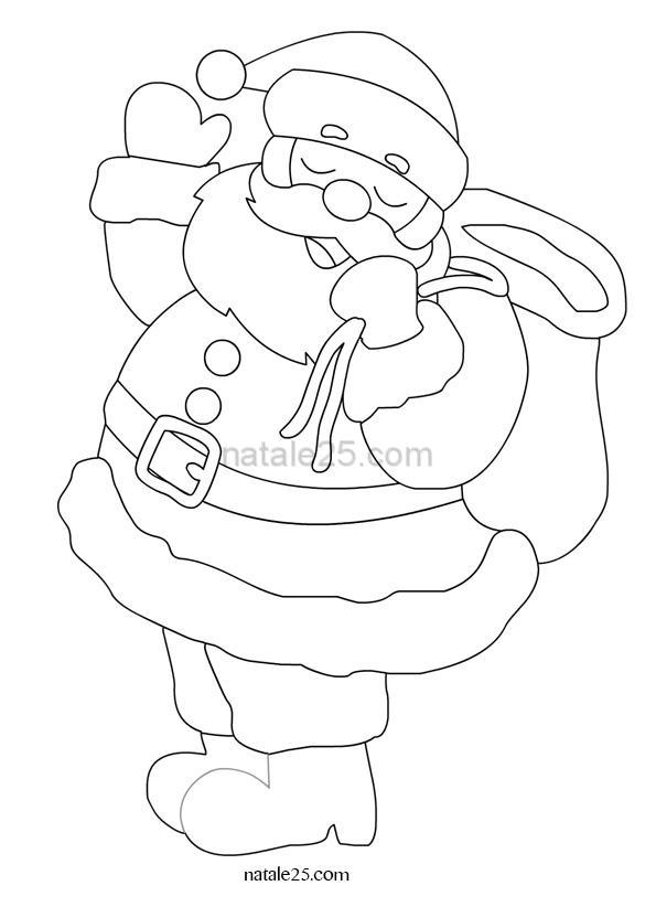 Babbo Natale Disegni Di Natale Da Colorare.Babbo Natale Con Sacco Doni Da Colorare Natale 25