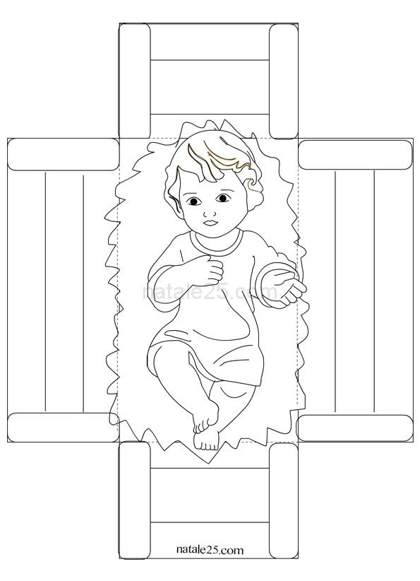 Bambino Gesu Nella Culla Pieghevole Da Colorare Natale 25