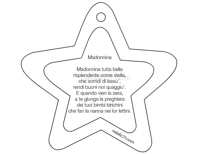 Stella con Filastrocca Madonnina da stampare 9 filastrocca madonnina