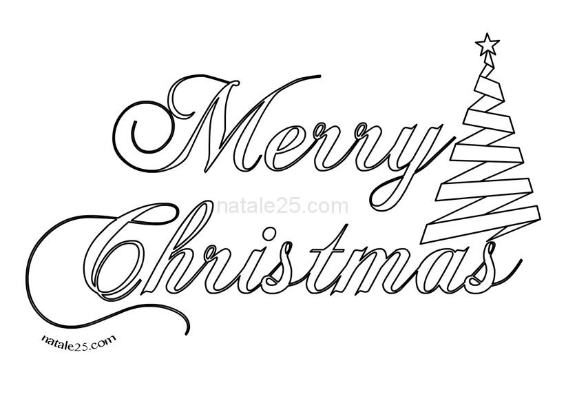 Scritta Merry Christmas Da Colorare Natale 25
