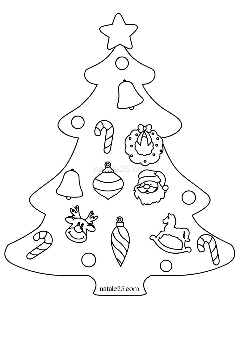 Disegni Per Addobbi Albero Di Natale.Disegno Albero Natalizio Con Decorazioni Natale 25