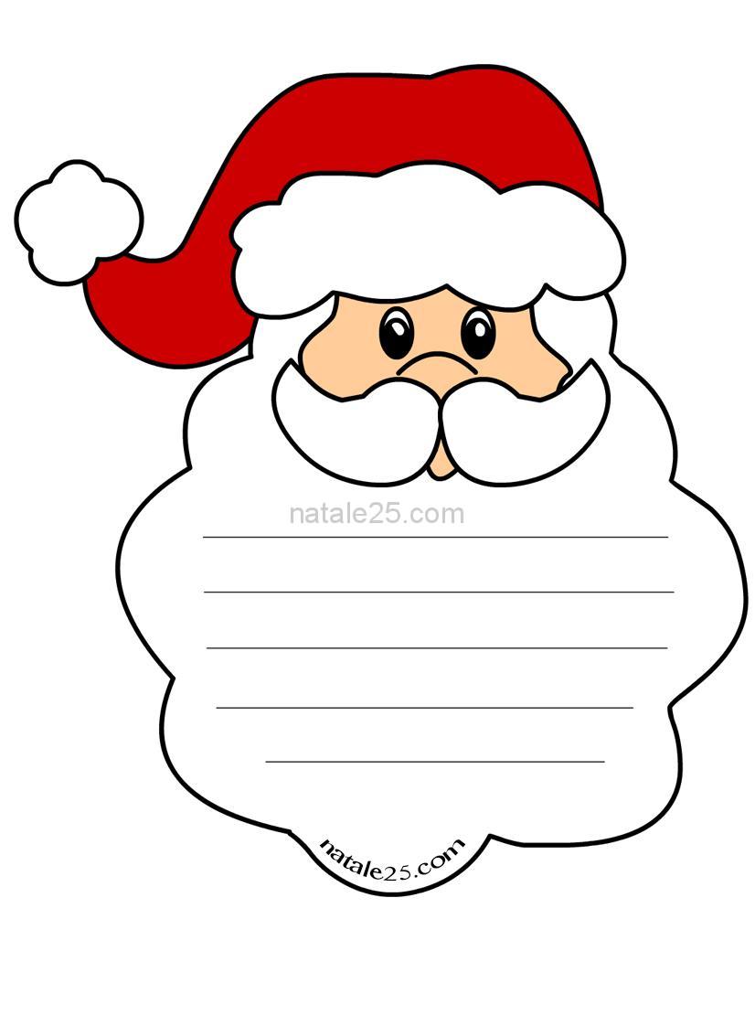 Disegni Di Babbo Natale Per Bambini.Letterina Per Bambini A Forma Di Babbo Natale Natale 25