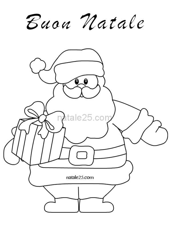 Disegni Di Natale Da Colorare Babbo Natale Con Pacco Natale 25