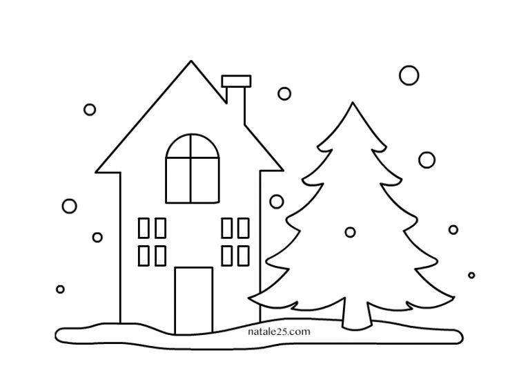 Sagoma con paesaggio innevato - Natale25.com - Letterine, biglietti