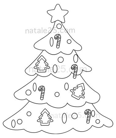Disegno albero di Natale con decorazioni | Natale 25