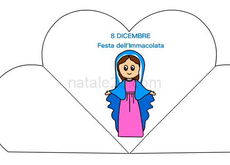 Biglietto Pop Up Con Immacolata Concezione Natale 25