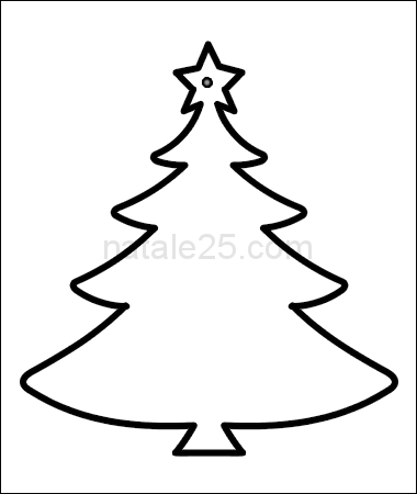 Disegni Di Alberi Di Natale Da Colorare E Stampare.Albero Di Natale Sagoma Da Stampare Natale 25