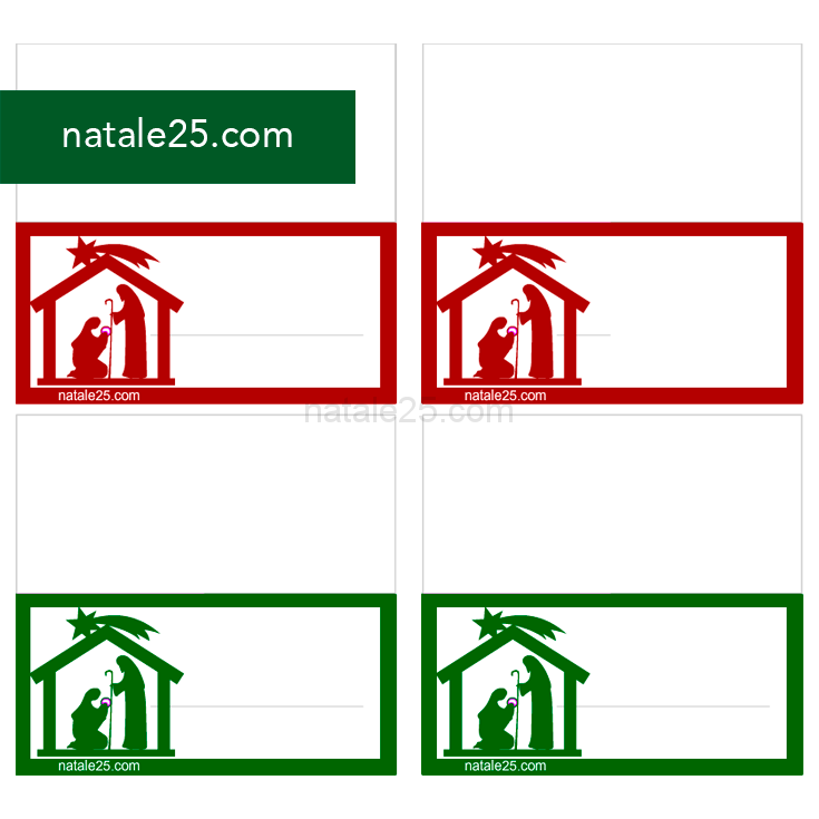 Segnaposto Natalizi Da Stampare Gratis.4 Segnaposti Con Nativita Da Stampare Natale 25