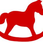 Cavallo a dondolo rosso