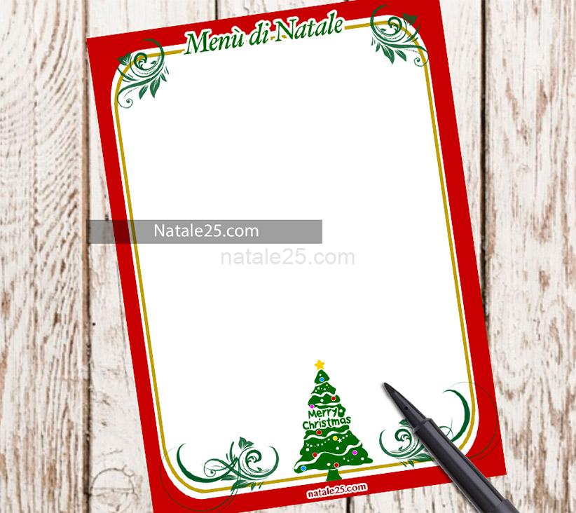 Menù Natale vuoto da compilare 8 menu natale vuoto
