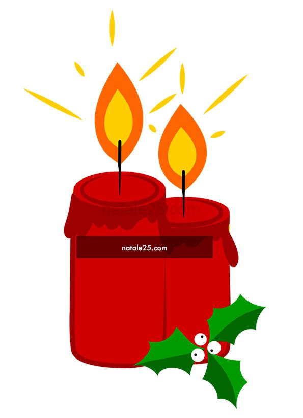 Candele rosse con agrifoglio 4 candele agrifoglio