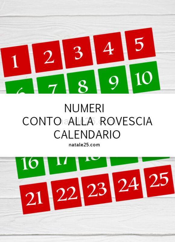 numeri conto alla rovescia calendario