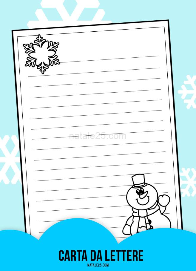 Carta da lettere con pupazzo di neve 10 Carta lettere stagione inverno