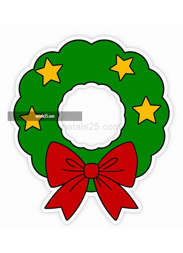 Ghirlanda di Natale da ritagliare 2 ghirlanda natale stelle fiocco