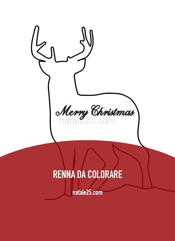 Renna Merry Christmas da colorare 7 renna merry christmas