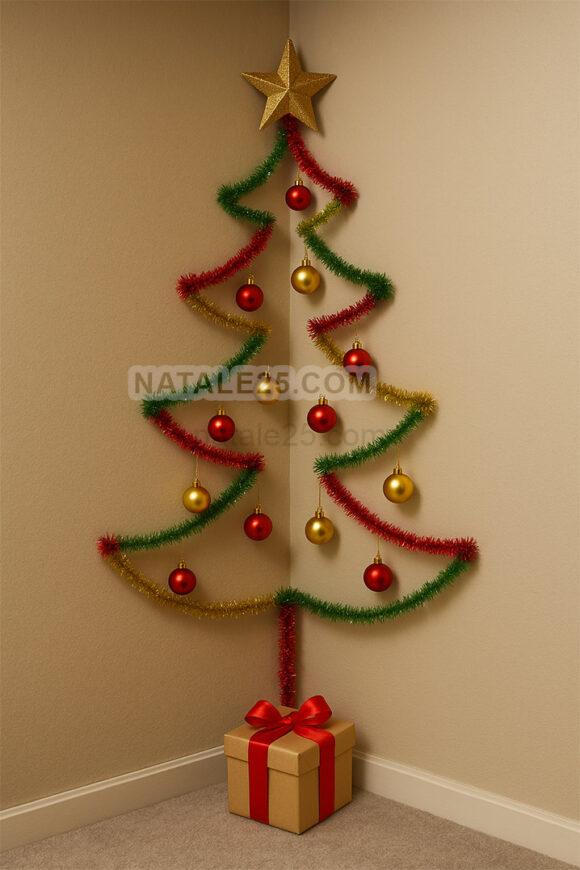 albero di natale con stelle filanti