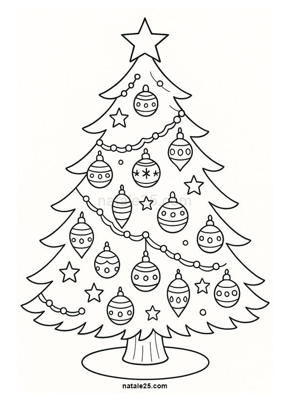 Disegno albero di Natale decorato da colorare 7 albero natale decorato