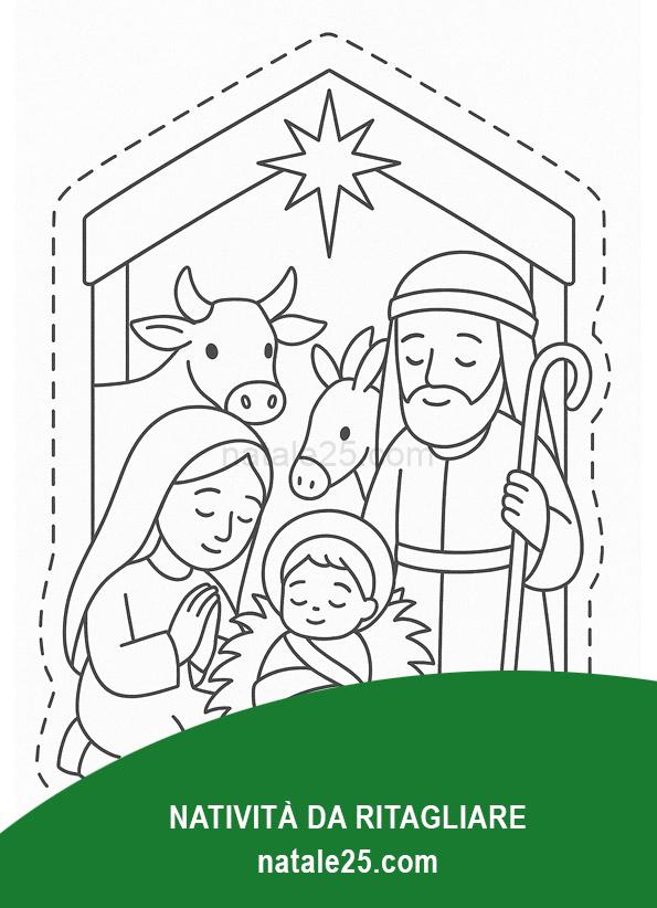 Presepe da ritagliare per bambini 3 presepe da ritagliare per bambini da colorare disegno con tratteggio