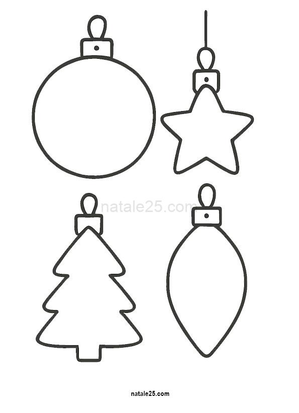 Palline di Natale di carta da colorare per bambini 2 palline di natale di carta