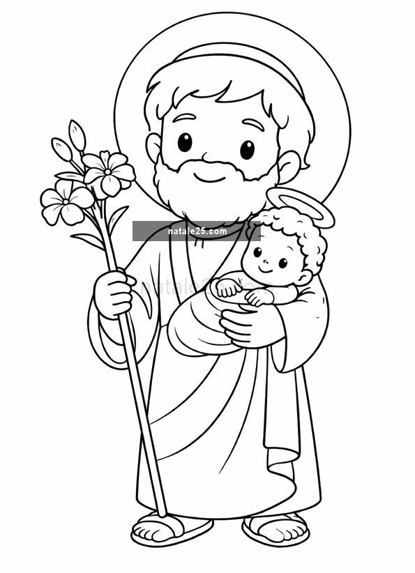 San Giuseppe disegno 3 san giuseppe con gesu bambino